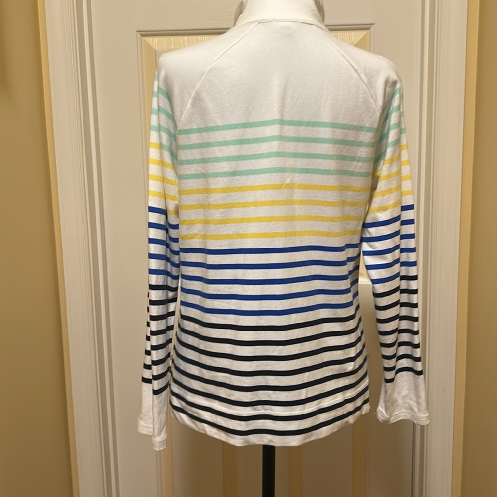 Talbots Soft White Striped Pullover - Picture 4 of 5